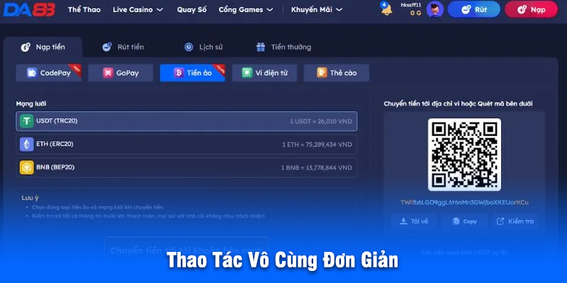 Thao Tác Vô Cùng Đơn Giản